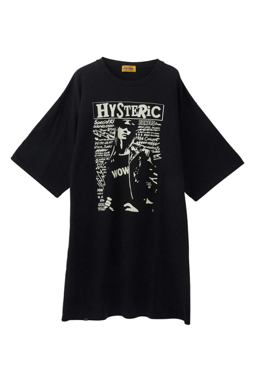 HYSTERIC GLAMOUR ヒステリックグラマー 01253CO01 WOW GIRL ワンピース BLACK 正規通販 レディース