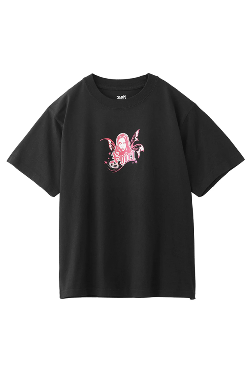 X-girl エックスガール 105252011025 FAIRY FACE S/S TEE Tシャツ BLACK 正規通販 レディース