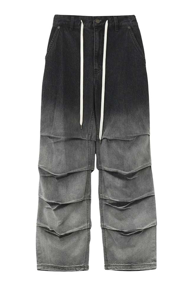 X-girl エックスガール 105254031012 GRADIENT DENIM EASY PANTS グラデーションデニムイージーパンツ BLACK 正規通販 レディース