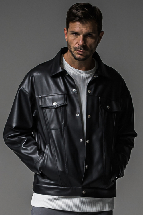 RESOUND CLOTHING リサウンドクロージング RC37-JK-006 LEATHER OVER 3RD G エコレザーオーバーGジャケット BLACK 正規通販 メンズ 2025年10月20日入荷予定