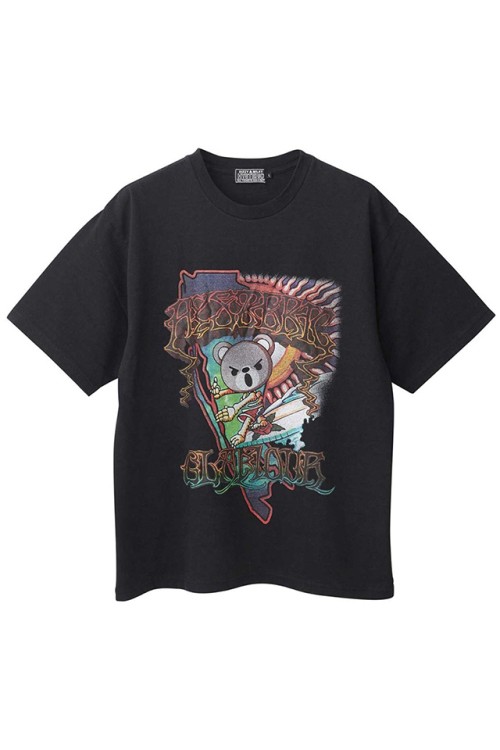 HYSTERIC GLAMOUR ヒステリックグラマー 02232CT06 DEAD BEAR SURF Tシャツ BLACK 正規通販 メンズ