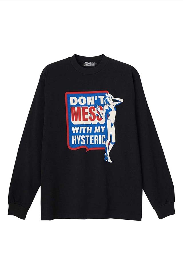 HYSTERIC GLAMOUR ヒステリックグラマー 02261CL03 DON’T MESS Tシャツ BLACK 正規通販 メンズ