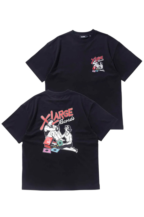 XLARGE エクストララージ 101232011068 LISTEN TO THE RECORD S/S TEE XLARGE Tシャツ BLACK 正規通販 メンズ レディース