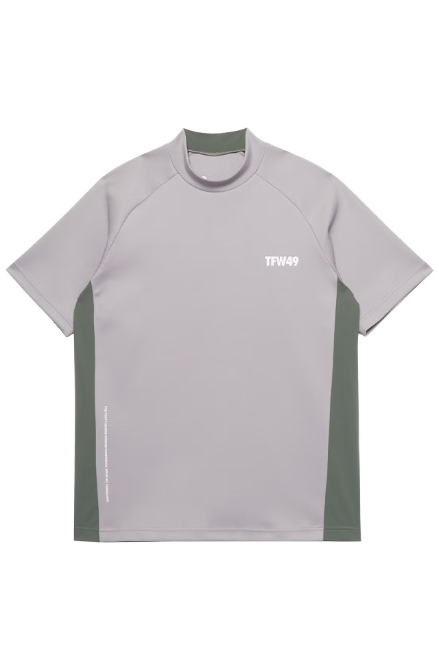 TFW49 ティーエフダブリューフォーティーナイン T102610010 SIDE PANEL SHORT SLEEVE MOCKNECK モックネックTシャツ GRAY 正規通販 ゴルフ メンズ