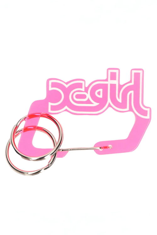 X-girl エックスガール 105233054008 MILLS LOGO CARABINER X-girl ロゴカラビナ PINK 正規通販 レディース