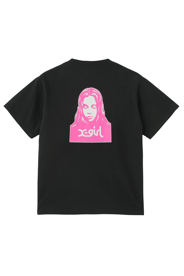 X-girl エックスガール 105252011024 FACE S/S TEE Tシャツ BLACK 正規通販 レディース