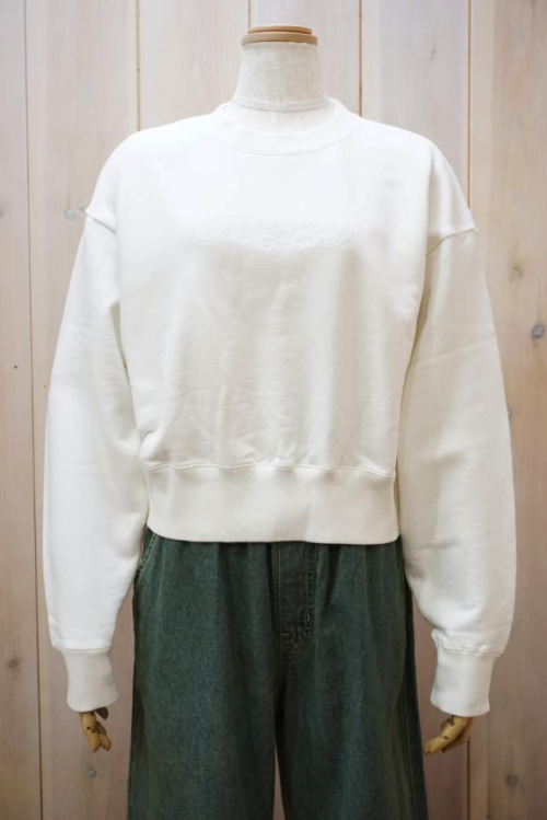 X-girl エックスガール 105234012012 BUTTERFLY EMBROIDERY COMPACT SWEAT TOP X-girl スウェット WHITE 正規通販 レディース