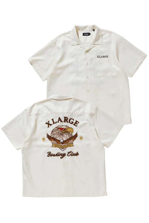 XLARGE エクストララージ 101232014002 BOWLING CLUB S/S SHIRT XLARGE シャツ OFF WHITE 正規通販 メンズ レディース