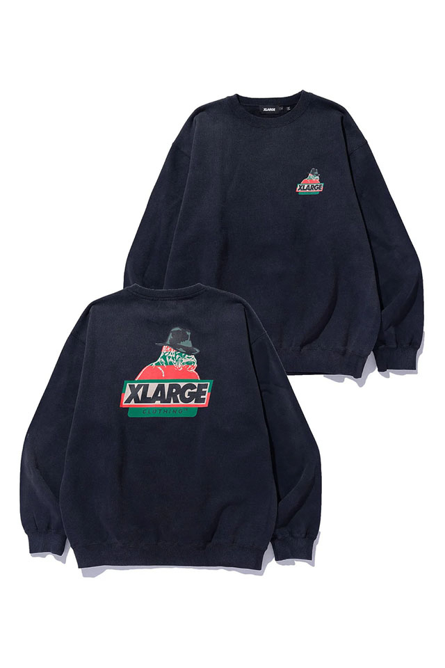 XLARGE エクストララージ 101253012016 SCARY NIGHT OG CREWNECK SWEATSHIRT クルーネックスウェット BLACK 正規通販 メンズ レディース