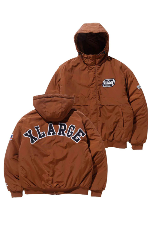 XLARGE エクストララージ 101233021006 NYLON PUFFER JACKET XLARGE ナイロンパファージャケット BROWN 正規通販 メンズ レディース