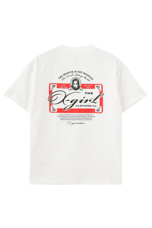 X-girl エックスガール 105262011023 FACE RED LABEL S/S TEE Tシャツ WHITE 正規通販 レディース