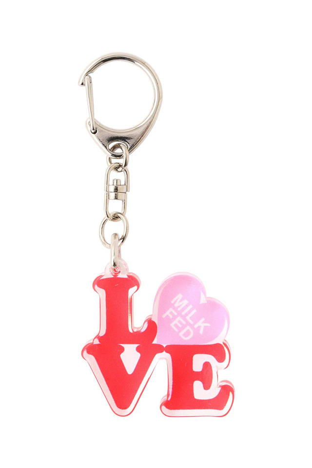 MILKFED. ミルクフェド 103232054005 LOVE KEYCHAIN MILKFED. キーホルダー RED 正規通販 レディース