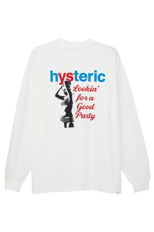 HYSTERIC GLAMOUR ヒステリックグラマー 02241CL03 GOOD PARTY Tシャツ WHITE 正規通販 メンズ