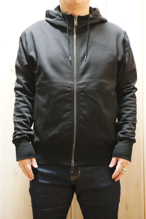 junhashimoto ジュンハシモト 1102320010 GROSS RICH HIGH NECK ZIP HOODIE ハイネックジップパーカー BLACK 正規通販 メンズ