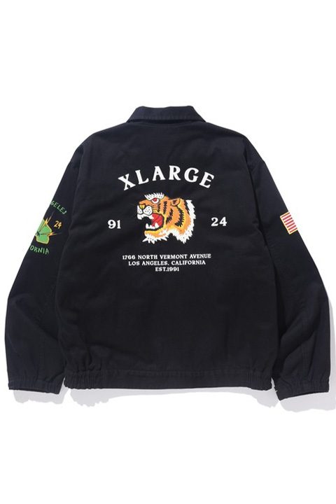 XLARGE エクストララージ 101241021004 TIGER EMBROIDERY VIETNAM JACKET XLARGE ジャケット BLACK 正規通販 メンズ レディース