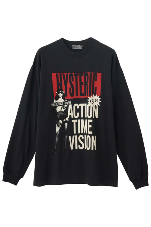HYSTERIC GLAMOUR ヒステリックグラマー 02233CL01 HYSTERIC VISION Tシャツ BLACK 正規通販 メンズ