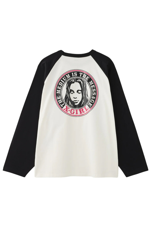X-girl エックスガール 105253011002 CIRCLE LOGO AND FACE B/B BIG TEE Tシャツ WHITE 正規通販 レディース