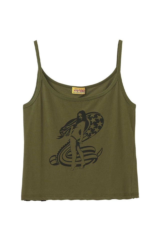 HYSTERIC GLAMOUR ヒステリックグラマー 01261CR04 COBRA キャミソール KHAKI 正規通販 レディース