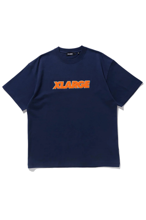 XLARGE エクストララージ 101232011023 CHENILLE STANDARD LOGO S/S TEE XLARGE Tシャツ NAVY 正規通販 メンズ レディース