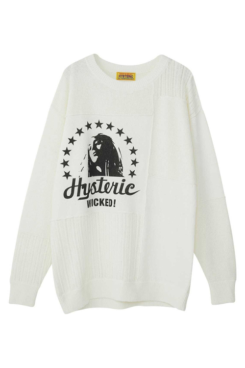 HYSTERIC GLAMOUR ヒステリックグラマー 01261NS03 WOMAN STAR プルオーバー WHITE 正規通販 レディース