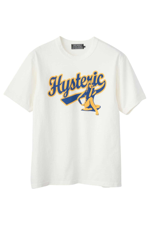 HYSTERIC GLAMOUR ヒステリックグラマー 02251CT08 HYSTERIC LEAGUE Tシャツ WHITE 正規通販 メンズ