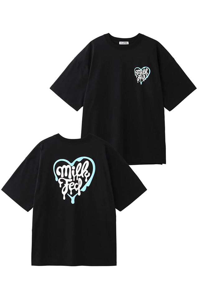 MILKFED. ミルクフェド 103231011028 MELTY HEART WIDE S/S TEE MILKFED. Tシャツ BLACK 正規通販 レディース