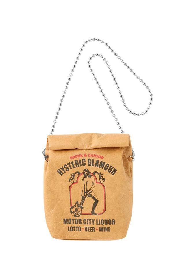 HYSTERIC GLAMOUR ヒステリックグラマー 01263QB02 HYSTERIC MOTOR CITY LIQUOR ショルダーバッグ BROWN 正規通販 レディース