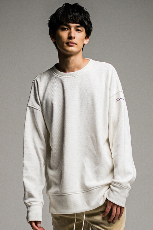 RESOUND CLOTHING リサウンドクロージング RC30-C-002 thermal loose trainer サーマルルーズトレーナー WHITE 正規通販 メンズ