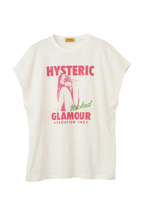 HYSTERIC GLAMOUR ヒステリックグラマー 01261CT15 VACATION TIME Tシャツ WHITE 正規通販 レディース