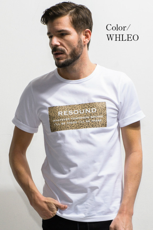 メンズ RESOUND CLOTHING  リサウンドクロージング RC20-T-004 LEO BOX ROGO ROLL UP jersey TEE レオパードロールアップTシャツ 公式通販