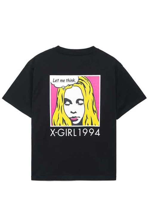 X-girl エックスガール 105252011037 POP FACE S/S TEE Tシャツ BLACK 正規通販 レディース