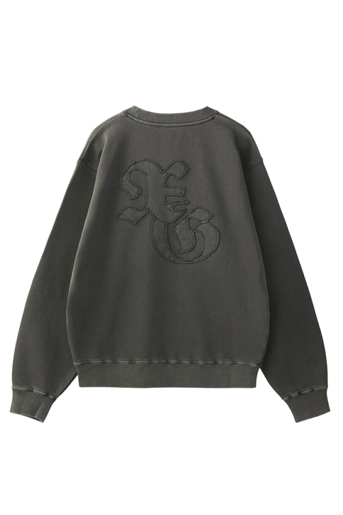 X-girl エックスガール 105253012014 LOGO PATCH PIGMENT DYED CREWNECK SWEAT TOP クルーネックスウェット BLACK 正規通販 レディース