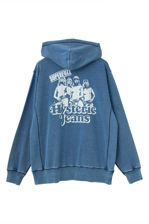 HYSTERIC GLAMOUR ヒステリックグラマー 02261CF03 HYSTERIC JEANS パーカー DARK INDIGO BLUE 正規通販 メンズ