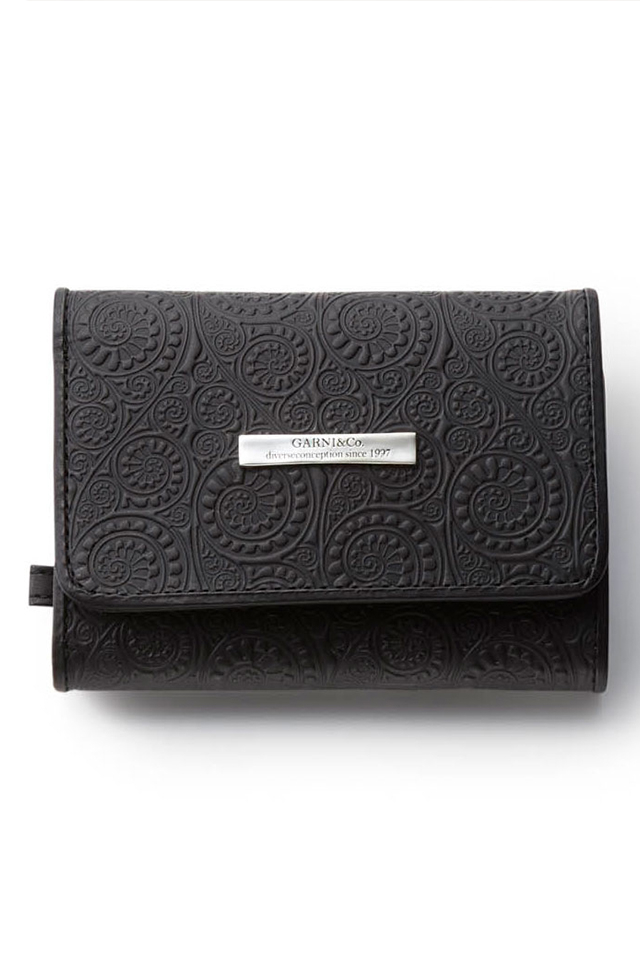 GARNI ガルニ GL19001 Vine Pattern Three Fold Wallet 財布 BLACK 正規通販 メンズ レディース