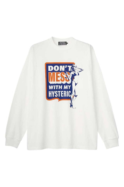 HYSTERIC GLAMOUR ヒステリックグラマー 02261CL03 DON’T MESS Tシャツ WHITE 正規通販 メンズ