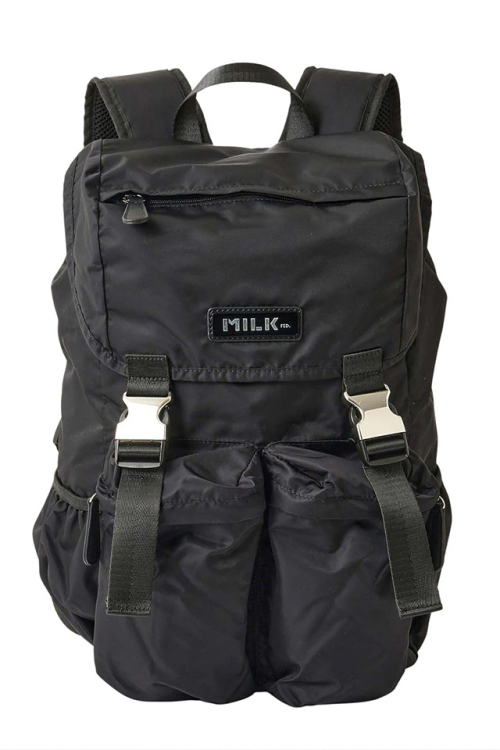 MILKFED. ミルクフェド 103241053005 LOGO PLATE BACKPACK MILKFED. バックパック リュック BLACK 正規通販 レディース