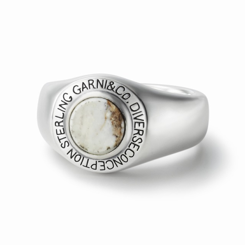 GARNI ガルニ GR22036 Round Stone Ring-L ラウンドストーンリング ラージ WHITE 正規通販 メンズ レディース