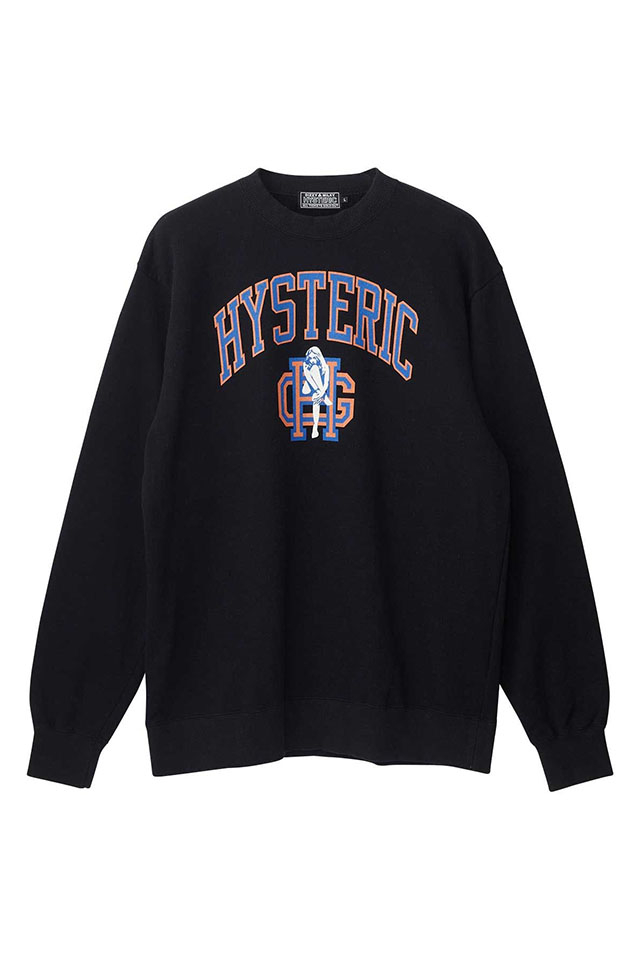HYSTERIC GLAMOUR ヒステリックグラマー 02263CS02 BAD GIRL CLUB スウェット BLACK 正規通販 メンズ