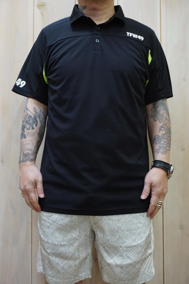 TFW49 T102310002 SIDE MESH POLO サイドメッシュポロシャツ BLK × BLK 正規通販 ゴルフ メンズ