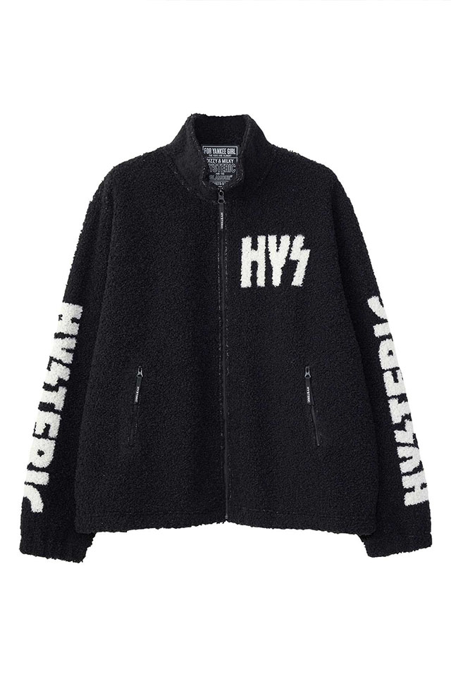 HYSTERIC GLAMOUR ヒステリックグラマー 02253CJ03 AMPLIFIEDジャカード ボアジャンパー BLACK 正規通販 メンズ