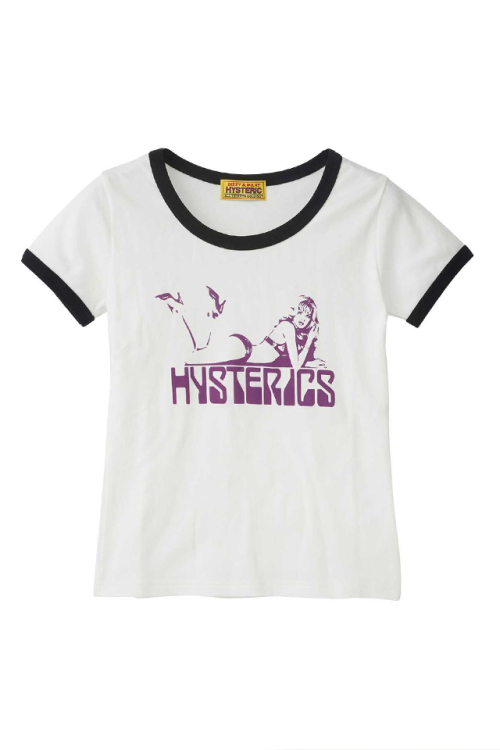 HYSTERIC GLAMOUR ヒステリックグラマー 01253CT02 WOMAN SCORPION チビTシャツ WHITE 正規通販 レディース