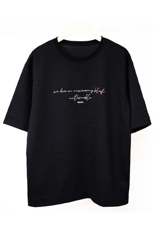 ORATA オラータ OR1-T-001 Cursive message T プリントTシャツ BLACK 正規通販 メンズ