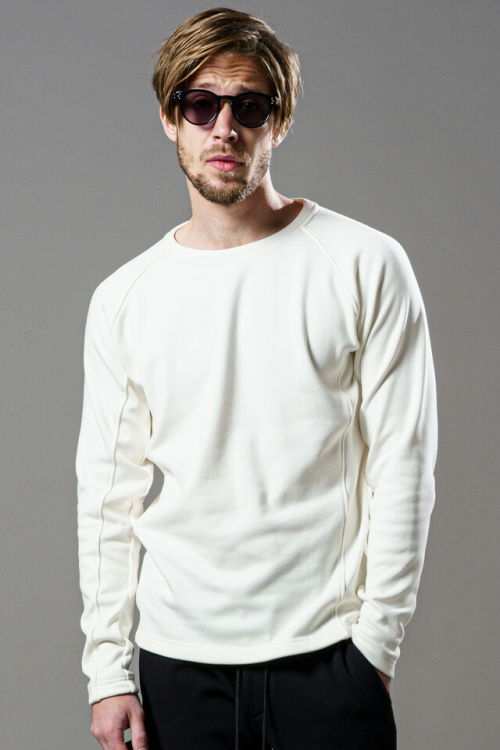 wjk ダヴルジェイケイ 7961 lj73a back boa raglan-T バックボアラグランカットソー WHITE 正規通販 メンズ