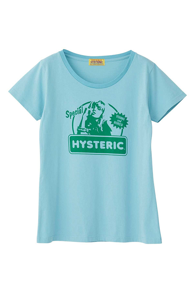 HYSTERIC GLAMOUR ヒステリックグラマー 01261CT19 HYS SPECIAL RECIPE Tシャツ BLUE 正規通販 レディース
