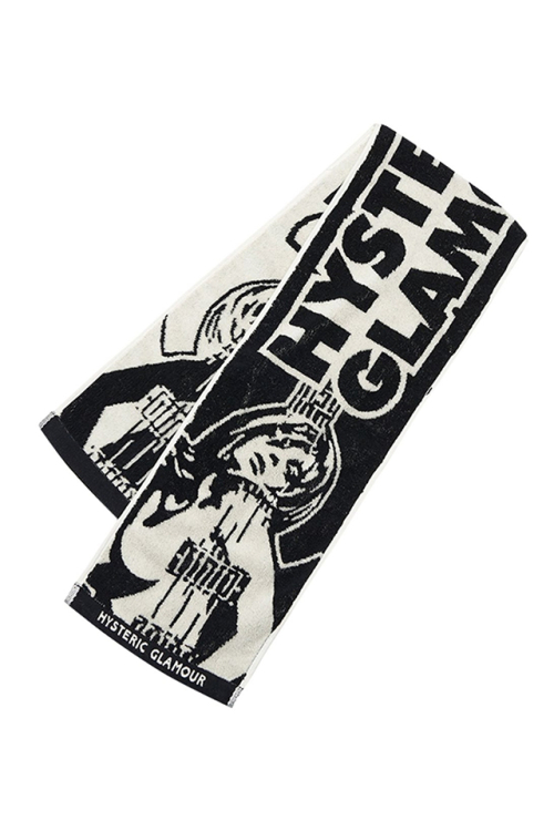 HYSTERIC GLAMOUR ヒステリックグラマー 02241QC02 GUITAR GIRL スポーツタオル BLACK 正規通販 メンズ レディース