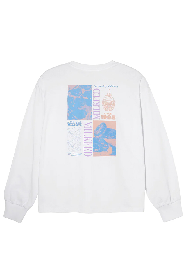 MILKFED. ミルクフェド 103241011016 SWEETS L/S TEE MILKFED. ロングスリーブTシャツ WHITE 正規通販 レディース