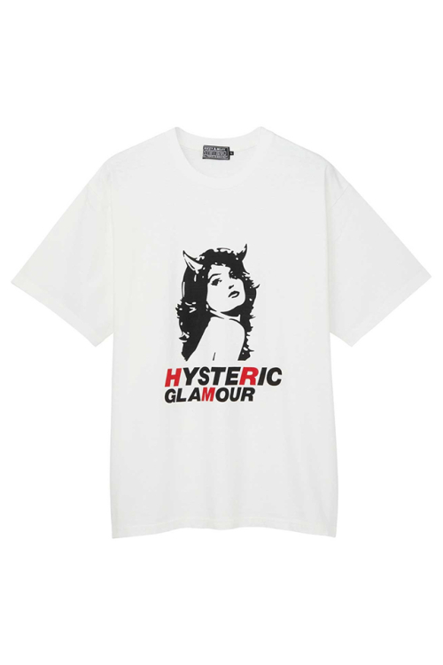 HYSTERIC GLAMOUR ヒステリックグラマー 02241CT03 2TONE DEVIL WOMAN Tシャツ WHITE 正規通販 メンズ