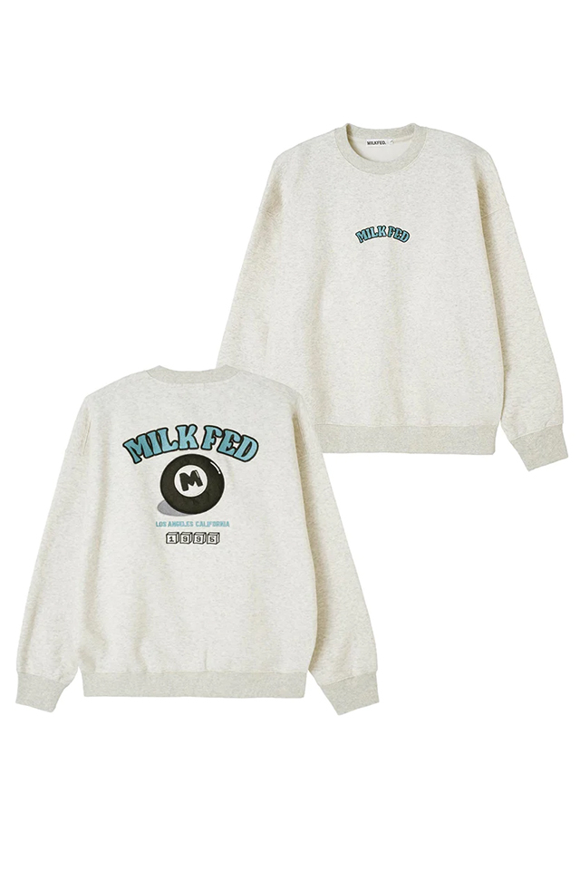 MILKFED. ミルクフェド 103233012013 CUE BALL SWEAT TOP MILKFED. クルーネックスウェット OATMEAL 正規通販 レディース