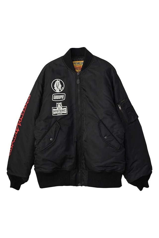 HYSTERIC GLAMOUR ヒステリックグラマー 01253AB02 DEVILS RACING MA-1 BLACK 正規通販 レディース