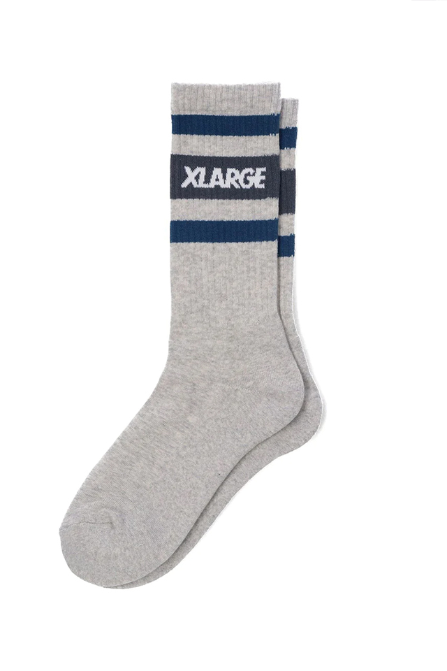 XLARGE エクストララージ 101241054009 STRIPED SOCKS XLARGE ソックス ASH 正規通販 メンズ レディース